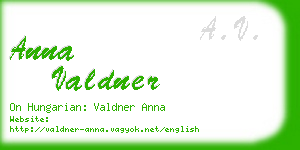 anna valdner business card